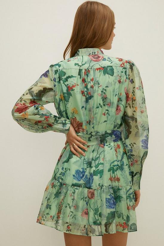 Oasis Trailing Flower Organza Mini Shirt Dress 3