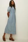 Oasis Broderie Cutwork Pale Wash Chambray Dress thumbnail 1