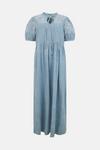 Oasis Broderie Cutwork Pale Wash Chambray Dress thumbnail 4