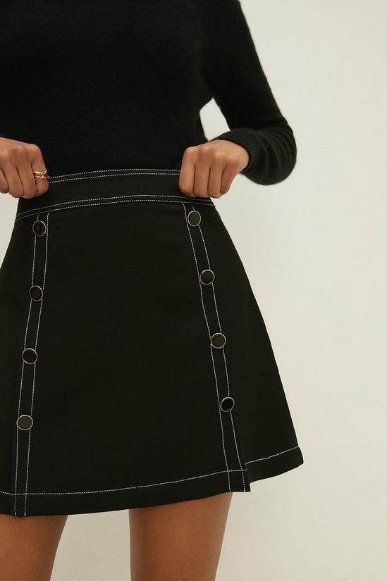 Oasis Double Button Front Mini Skirt 2