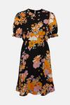 Oasis Vibrant Floral Puff Sleeve Skater Tea Dress thumbnail 4