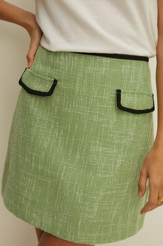 Oasis Contrast Trim Tweed Mini Skirt 2