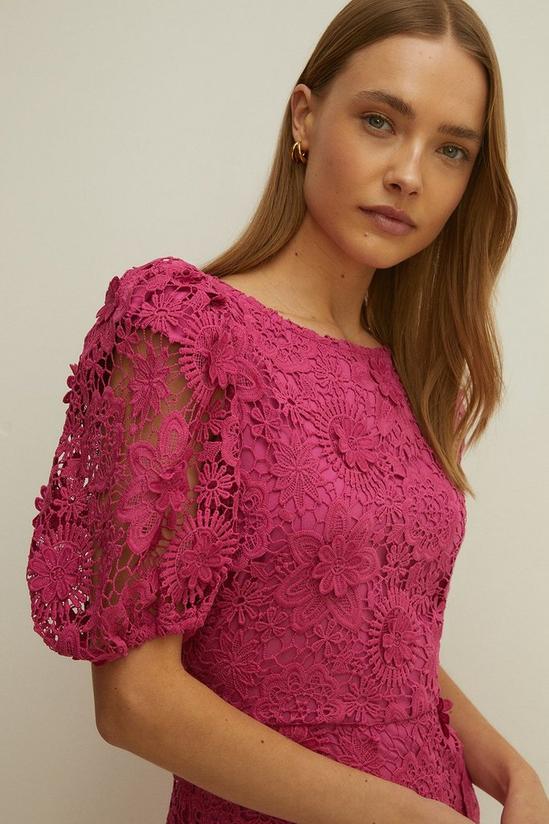 Oasis Lace Puff Sleeve A Line Dress 2