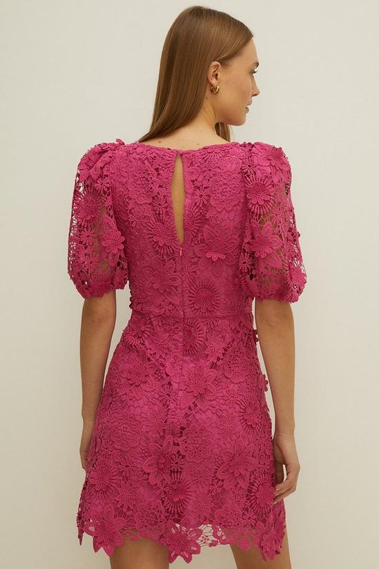 Oasis Lace Puff Sleeve A Line Dress 3