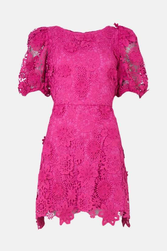 Oasis Lace Puff Sleeve A Line Dress 4