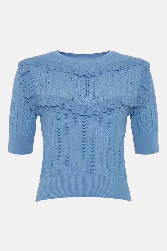 Oasis Petite Frill Detail Knitted Top 4