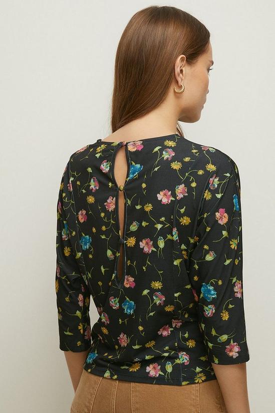 Oasis Slinky Jersey Patched Floral Batwing Top 3