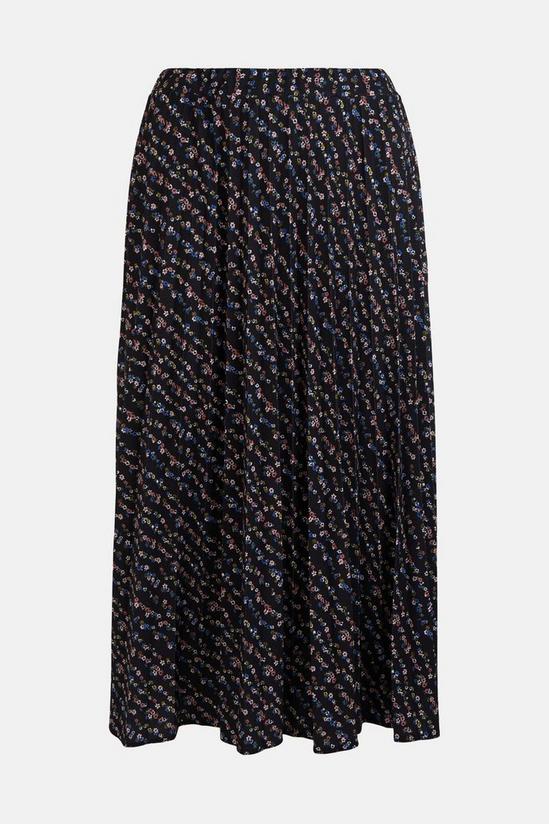 Oasis Slinky Jersey Floral Printed Pleated Midi Skirt 4