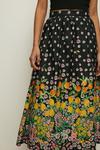 Oasis Fruit Daisy Border Printed Midi Skirt thumbnail 2