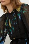 Oasis Lace Trim Dobby Chiffon Eastern Floral Long Sleeve Blouse thumbnail 2
