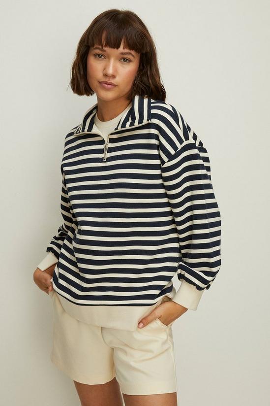 Oasis Stripe Half Zip Collar Sweatshirt 2