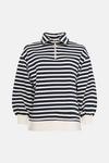 Oasis Stripe Half Zip Collar Sweatshirt thumbnail 4