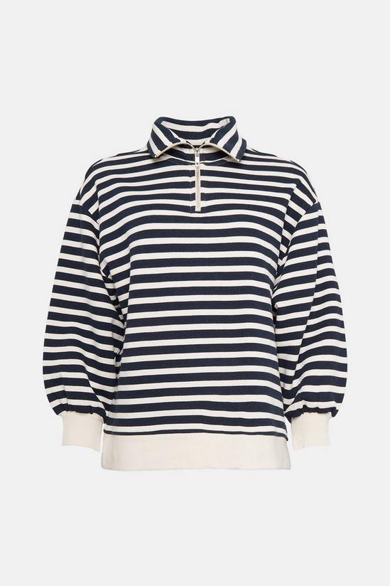 Oasis Stripe Half Zip Collar Sweatshirt 4