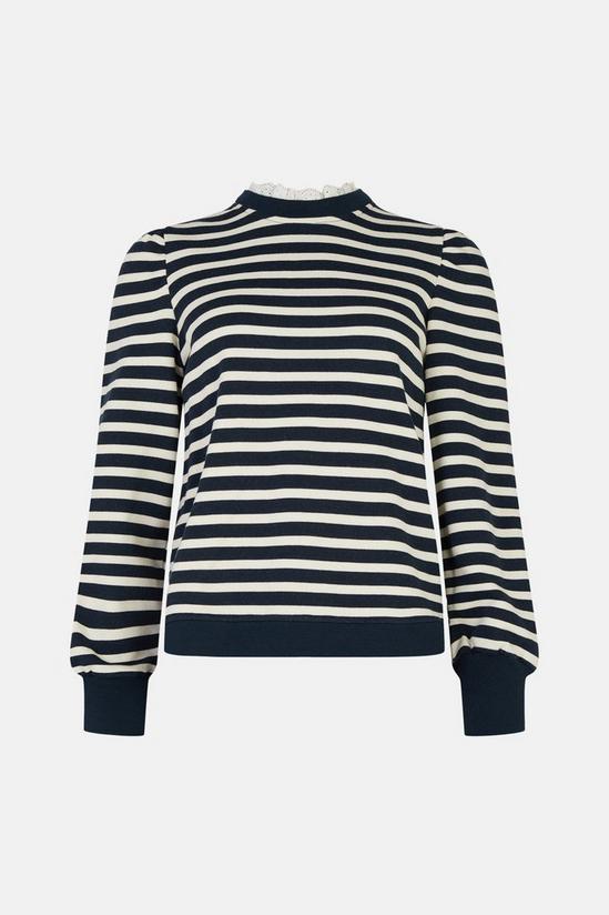 Oasis Stripe Broderie Collar Sweatshirt 4