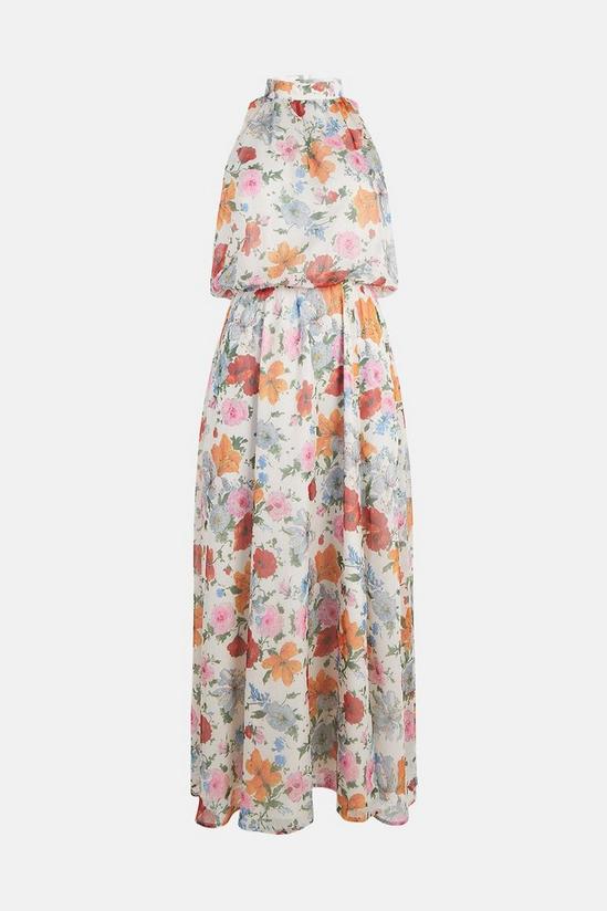 Oasis Petite Poppy Floral Printed Halter Midi Dress 4