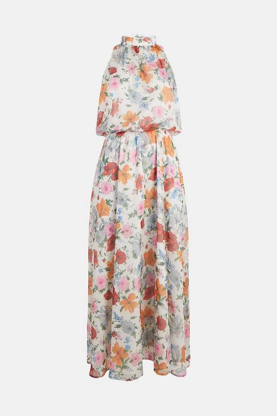 Oasis Poppy Floral Printed Halter Midi Dress 4