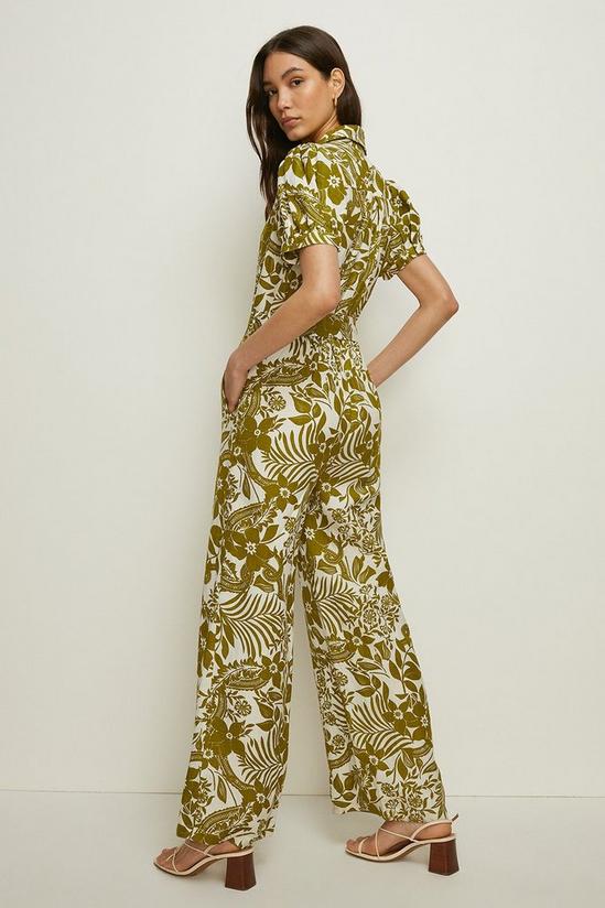 Oasis Floral Print Linen Mix Puff Sleeve Jumpsuit 3