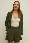 Oasis Laura Whitmore Button Tailored Linen Look Shorts thumbnail 1