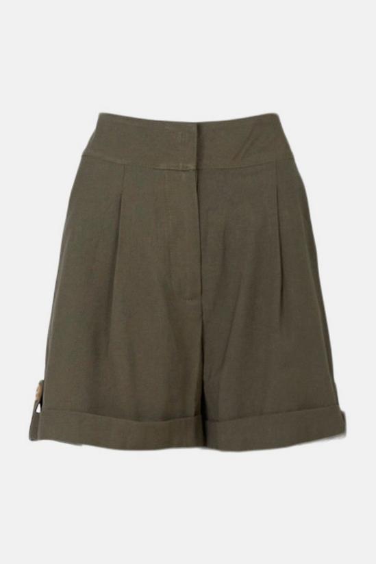 Oasis Laura Whitmore Button Tailored Linen Look Shorts 4