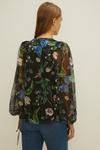 Oasis Trailing Flower Printed Tie Keyhole Blouse thumbnail 3