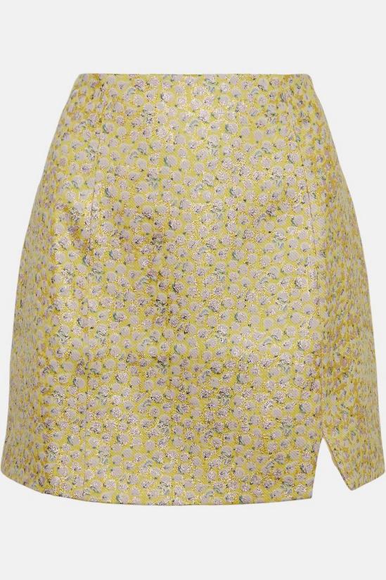 Oasis Ditsy Lemon Metallic Jacquard Mini Skirt 4