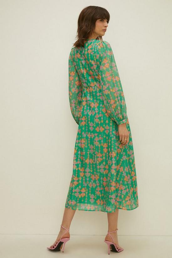 Oasis Aztec Printed Ruched Detail Midi Dress 4