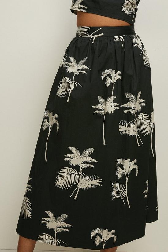 Oasis Co Ord Palm Tree Printed Midi Skirt 2