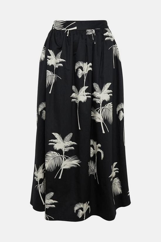 Oasis Co Ord Palm Tree Printed Midi Skirt 4