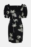 Oasis Palm Tree Printed Puff Sleeve Aline Dress thumbnail 4