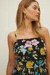 Oasis Neon Floral Ruched Bodice Strappy Midi Dress thumbnail 2
