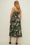 Oasis Neon Floral Ruched Bodice Strappy Midi Dress thumbnail 3