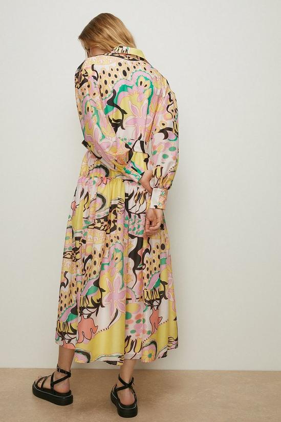 Oasis Pastel Swirl Printed Midi Shirt Dress 3