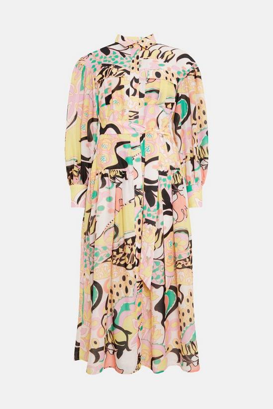 Oasis Pastel Swirl Printed Midi Shirt Dress 4