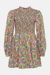 Oasis Shirred Peplum Vibrant Floral Mini Dress thumbnail 4