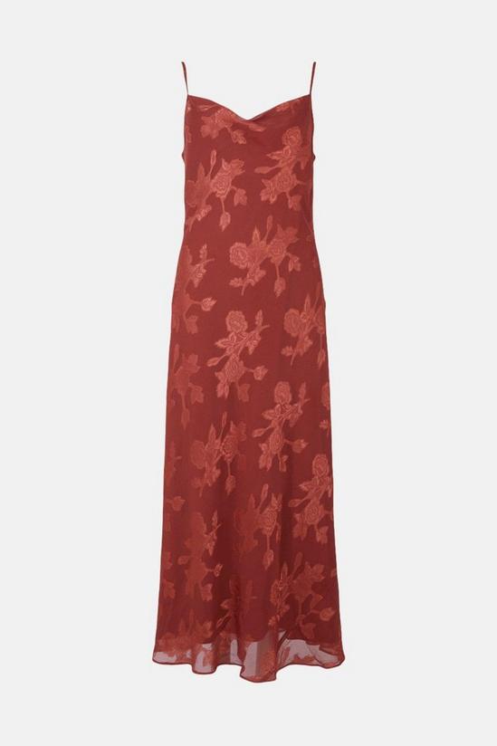 Oasis Floral Satin Burnout Cowl Neck Slip Dress 4