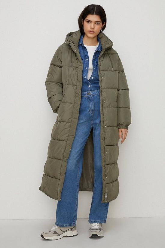 Oasis Petite Zip Through Longline Puffer Coat 1