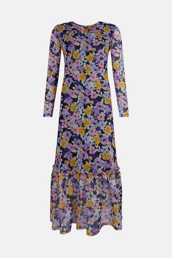 Oasis Floral Mesh Ruffle Tier Midi Dress 4
