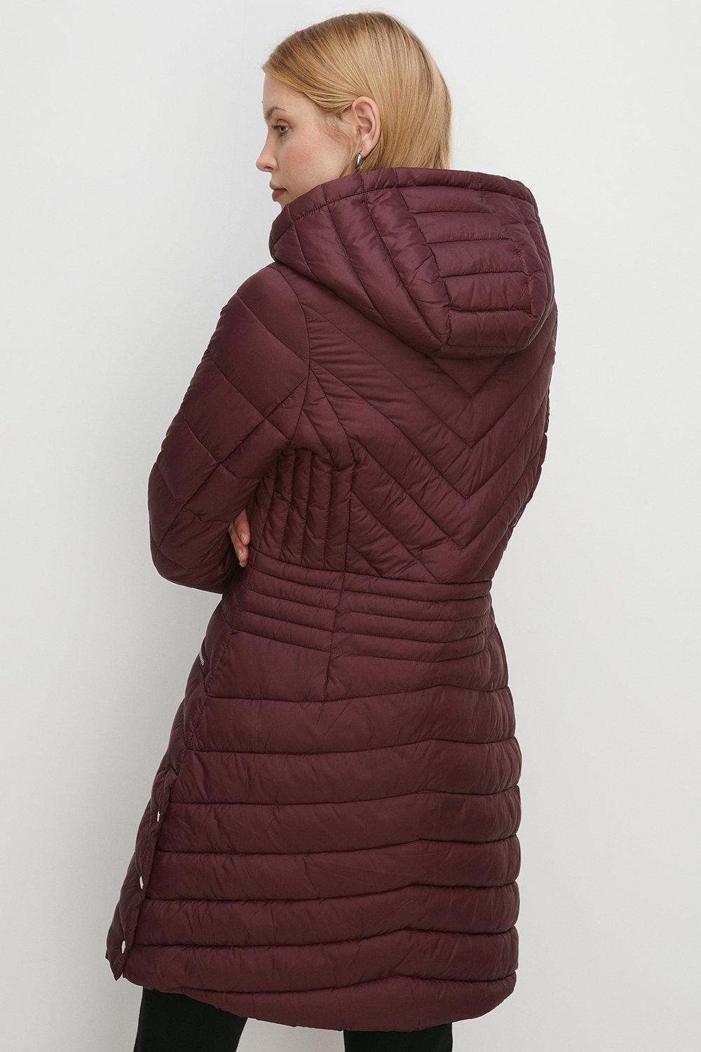 Oasis yarmouth clearance padded coat burgundy