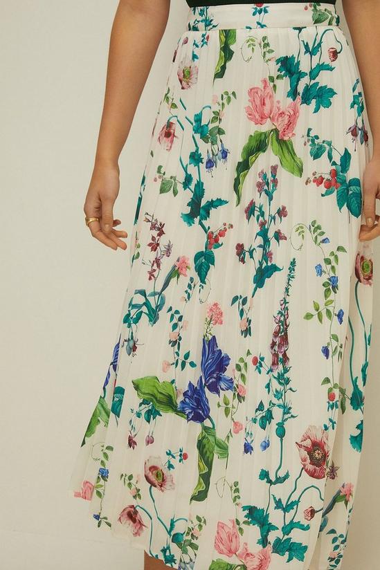Oasis Amalie Floral Printed Pleated Midi Skirt 2