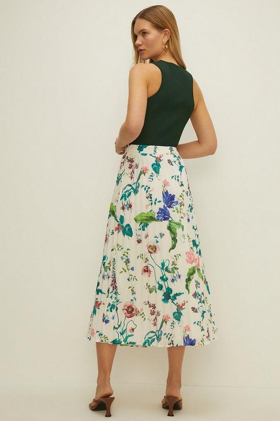 Oasis Amalie Floral Printed Pleated Midi Skirt 3