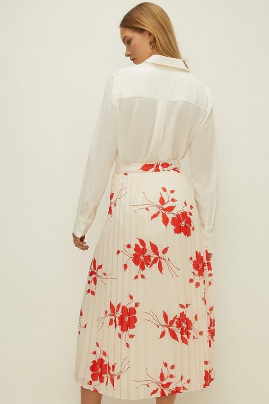 Oasis Petite Silhouette Floral Pleated Midi Skirt 3