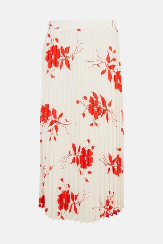 Oasis Petite Silhouette Floral Pleated Midi Skirt 4
