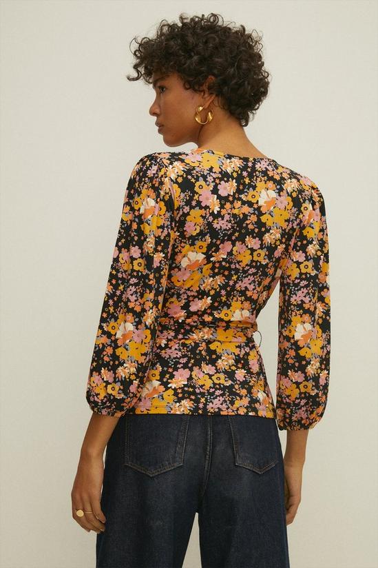 Oasis Jersey Floral Wrap Top 3