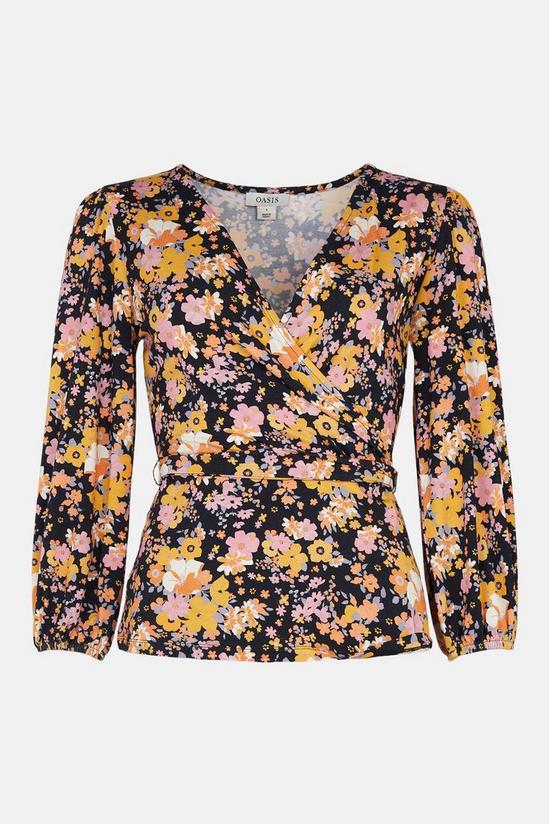 Oasis Jersey Floral Wrap Top 4