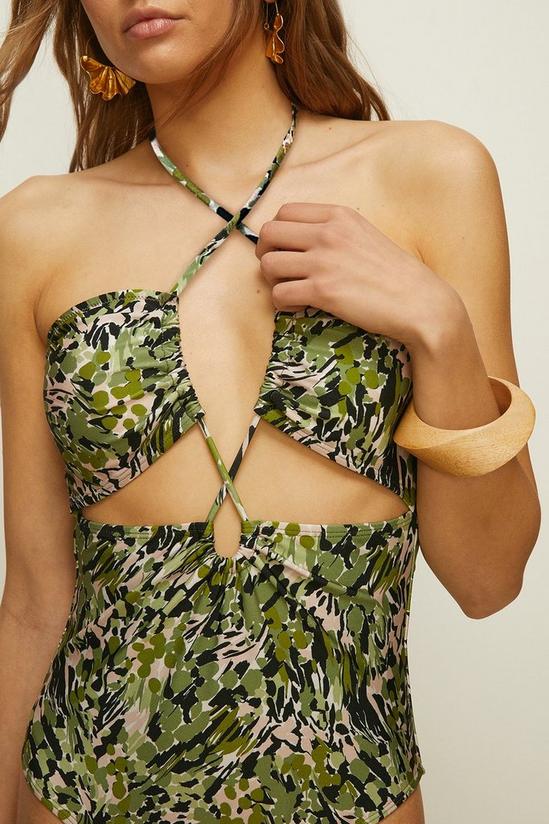 Oasis Blurred Spot Cut Out Swimsuit 1