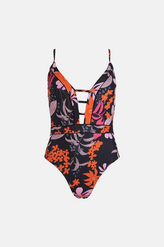 Oasis Retro Floral Piped Swimsuit 4