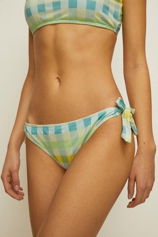 Oasis Sparkle Gingham Tie Side Bikini Bottom 2