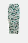 Oasis Floral Print Mesh Ruched Side Midi Skirt thumbnail 4