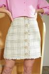 Oasis Premium Tweed Button Detail Aline Skirt thumbnail 2