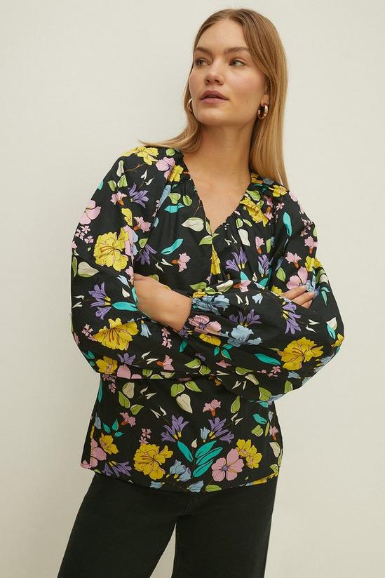 Oasis Neon Floral Structured Wrap Top 2